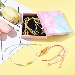 6個 6色ナイロン編みコードブレスレット作り  ゴールドカラー  ミックスカラー  6-3/4~7-5/8インチ（17~19.5cm）  1pc /カラー&nbsp;AJEW-FS00001