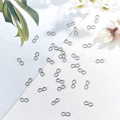 304ステンレススチールリンクコネクター  無限大  ステンレス鋼色  4.5x10x0.7~1mm  穴：2.5x3.3~3.5mm  200個/箱&nbsp;STAS-UN0018-82P