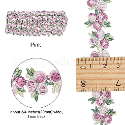 花ポリエステルトリムリボン  カーテンレーストリミング用  ピンク  3/4インチ（20mm）&nbsp;OCOR-GF0001-17G