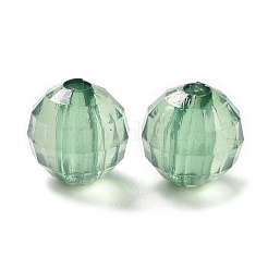 カット加工ラウンドクリアアクリルビーズ  芝生の緑  10mm  穴：1.5mm  約830個/500g&nbsp;TACR-P053-10mm-25J