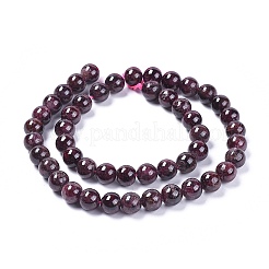 天然石ガーネットビーズ連売り  ラウンド  8mm  穴：1mm  約49個/連  15.1インチ（38.5cm）&nbsp;X-G-J376-37-8mm