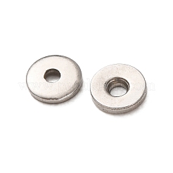 304ステンレス鋼製幾何学模様スペーサービーズ  ステンレス鋼色  変色なし  フラットラウンド  4x0.8mm  穴：1mm&nbsp;STAS-F362-04A-P01