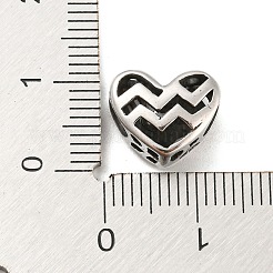 316サージカルステンレススチール中空ビーズ  十二星座の心  水瓶座  水瓶座  10x12x6.5mm  穴：4mm&nbsp;STAS-Q304-01D-AS