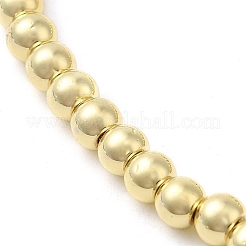 電気メッキガラスビーズセット  パール光沢メッキ  ラウンド  きいろ  4mm  穴：1mm  約120個/連  15.35インチ（39cm）&nbsp;EGLA-C007-10A