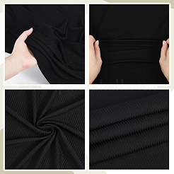 ポリエステル生地  服装アクセサリー  ブラック  1640~1650x0.7mm&nbsp;DIY-PH0038-03A