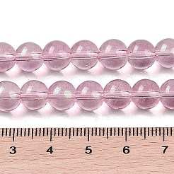 ガラスビーズ連売り  グリッターパウダー付き  ラウンド  ショッキングピンク  8x7.5mm  穴：1mm  約105個/連  31.02''（78.8センチメートル）&nbsp;GLAA-K068-01B-07