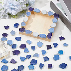 500g モザイクタイル 磁器カボション  家の装飾やdiyの工芸品  ブルー  18~34x18~34x6~6.5mm&nbsp;DIY-SP0007-75