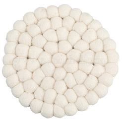フェルトコースター  カップマット  フラットラウンド  リネン  100x13mm&nbsp;AJEW-WH20048-43