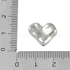 めっき合金ビーズラック  鉛フリー＆カドミウムフリー  ハート  プラチナ  13x15.5x5mm  穴：1.4mm&nbsp;PALLOY-D029-06P-RS
