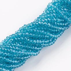 ガラスビーズ連売り  多面カット  ロンデル  混合スタイル  ミックスカラー  2.5x1mm  穴：0.5mm  約185~190個/連  13インチ（33cm）&nbsp;GLAA-F079