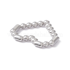 変色しない304ステンレススチール製リンクリング  中空ピクセル ハート  ステンレス鋼色  19x20.5x2.5mm  内径：14.5x15.5mm&nbsp;STAS-G279-02P