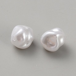 ABSプラスチックパール調ビーズ  ナゲット  10x10x8.5mm  穴：1.2mm  10個/セット&nbsp;KY-WH0049-31K
