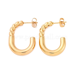 女性用304ステンレススチールスタッドピアス  イオンプレーティング（ip）  オーバル  18KGP本金メッキ  27.5x20x4mm&nbsp;EJEW-L296-023G
