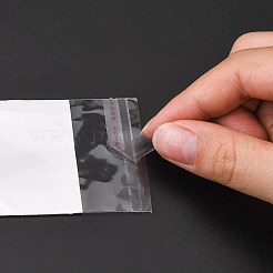 長方形セロファンバッグ  ホワイト  11.8x4.6cm  一方的な厚さ：0.1mm  インナー対策：7.5x4.6のCM  穴：6mm&nbsp;OPC-F001-03B