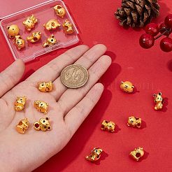 虎合金ビーズ  ミックスカラー  10.5~12mm  穴：9.5~13.5mm  8~11個/箱&nbsp;FIND-FH0003-51