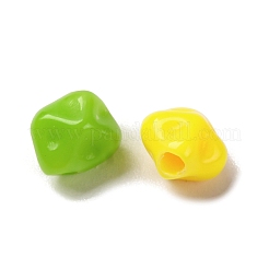 不透明なアクリルビーズ  ナゲット  ミックスカラー  6.5x6.5x5.5mm  穴：1.8mm  約5000個/500g&nbsp;MACR-F080-01