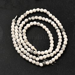 天然石ハウライトビーズ連売り  多面カット  ラウンド  3mm  穴：0.7mm  約127個/連  14.57''（37センチメートル）&nbsp;G-Z068-B05-01
