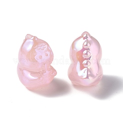 UVメッキレインボー虹色アクリルビーズ  恐竜  ミックスカラー  22x15x20.5mm  穴：3.5mm&nbsp;PACR-M003-15