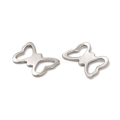 変色しにくい201ステンレススチール製昆虫チャーム  蝶のペンダント  ステンレス鋼色  7x10x0.8mm  穴：3x5mm&nbsp;STAS-J014-17