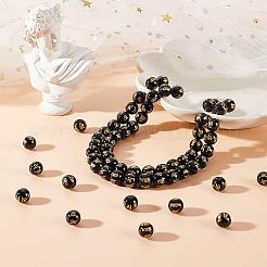 天然石瑪瑙ビーズ連売り  OMマニパドメハム  染め＆加熱  宗教  ラウンド  8mm  穴：0.8mm  約48個/連  14.96''（38センチメートル）  2連売り/ボックス&nbsp;G-OC0003-42