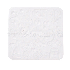 ペンダントシリコンモールド  イヤリング型  ジェッソ樹脂鋳造金型  混合図形  ホワイト  115x118x4mm&nbsp;AJEW-S041-04B