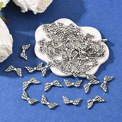 CCBプラスチックビーズ  ウイング  アンティークシルバー  8x19x4mm  穴：1mm&nbsp;CCB-J029-88AS