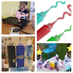 プラスチック目盛りスクイズボトル  赤い先端キャップ付き  ケチャップ用の丈夫なスプレーボトル  ソース  シロップ  ドレッシング  アート＆クラフト  ホワイト  5.3x12.5cm  容量：180ミリリットル&nbsp;AJEW-BC0001-02B