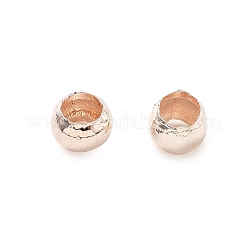 真鍮製つぶし玉カシメ玉  ローズゴールド  2.5x1.8mm  穴：1.5mm&nbsp;KK-S509-01RS-01