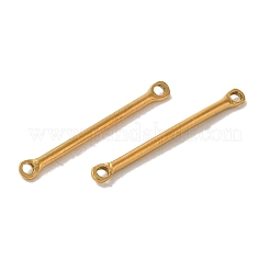 イオンプレーティング（IP）304ステンレススチールリンク  バーコネクタチャーム  18KGP本金メッキ  25x2.5x1.5mm  穴：1.4mm&nbsp;STAS-Q323-05C-G