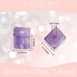 1連売り天然シェブロンアメジストビーズ連売り  キューブ  3~4.5x3~4.5x3~5mm  穴：0.8~1mm  約89~97個/連  15.1~15.5インチ（38.5~39.5cm）&nbsp;G-GO0001-16
