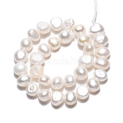 天然養殖淡水パールビーズ連売り  研磨両側  乳白色  5~6.5x5~7x2.5~5.5mm  穴：0.6mm  約32~34個/連  6.69~7.09インチ（17~18cm）&nbsp;PEAR-N027-02B