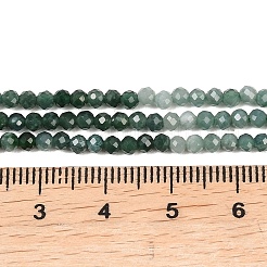 グラデーションカラーの天然翡翠ビーズ連売り  ラウンド  多面カット  2~2.5mm  穴：0.5mm  約191個/連  15.43''（39.2センチメートル）&nbsp;G-B175-D17-2mm