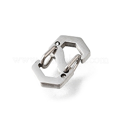 304ステンレススチールキーチェーン留め具  ステンレス鋼色  11.5x7.5x1.5mm  穴：2x3mm&nbsp;STAS-U051-01A-P
