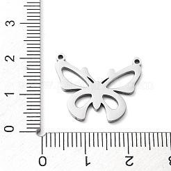 変色しない304ステンレススチールペンダント  レーザー切断  バタフライチャーム  ステンレス鋼色  18x21x1mm  穴：1.2mm&nbsp;STAS-D036-03A-P