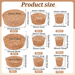 56種類のスタイルのコルクボトルストッパー9個  ワインアクセサリー  バリーウッド  15~62.5x17~20.5mm&nbsp;FIND-BC0005-30