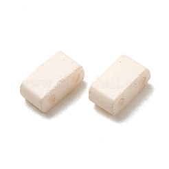 2穴ベーキングペイントガラスシードビーズ  長方形  ホワイト  5x2.5x2mm  穴：0.8mm&nbsp;SEED-S023-17B-36