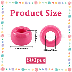 スプレー塗装プラスチックビーズ800個  バレル  カメリア  9x6mm  穴：3.8mm&nbsp;KY-SP0001-56B