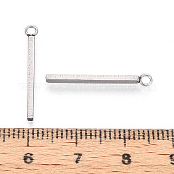 変色しにくい304ステンレススチールペンダント  バー/スティック  ステンレス鋼色  23x1.5x1.5mm  穴：1.8mm&nbsp;STAS-T047-13