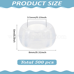 透明プラスチックビーズ500個  紫外線反応性ビーズ  バレル  透明  8x6mm  穴：3.5mm&nbsp;KY-LP0001-05