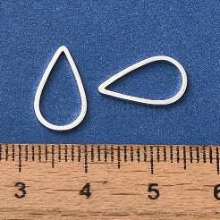 真鍮製フレームコネクター  鉛フリー＆カドミウムフリー  ティアドロップ  925銀メッキ  13.5x8x1mm  内径：11x6.5mm&nbsp;KK-K383-11P