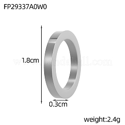 304ステンレススチールリンクリング  ステンレス鋼色  18x3mm&nbsp;STAS-OY006-89P