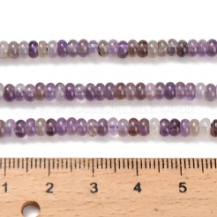 天然石アメジストビーズ連売り  ロンデル  4x2mm  穴：0.9mm  約160~162個/連  14.96~15.16インチ（38~38.5cm）&nbsp;G-Z110-B36-2x4mm