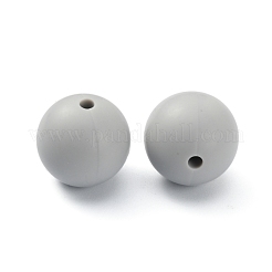 シリコンビーズ  ラウンド  銀  14.5~15mm  穴：2.2mm&nbsp;SIL-WH0012-001D
