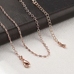 女性用真鍮アズキチェーンネックレス  304ステンレススチール製カニカン付き  ラックめっき  鉛フリー＆カドミウムフリー  長持ちメッキ  ローズゴールド  17.72インチ（45cm）&nbsp;NJEW-D302-20RG