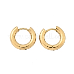 イオンプレーティング(IP) 304 ステンレススチール フープピアス  ゴールドカラー  13x14mm  ピン：1mm&nbsp;X-EJEW-F111-14mm-G