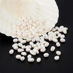 2連天然淡水養殖真珠ビーズ連  ライス  貝殻色  5~7x4~5mm  穴：0.6mm  約49~51個/連  13.58インチ（34.5cm）&nbsp;PEAR-NB0002-56