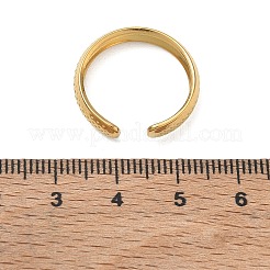 女性用304ステンレススチールカフオープンリング  菱形模様  18KGP本金メッキ  4mm  usサイズ7 1/4(17.5mm)&nbsp;SA-CBA4030-06G