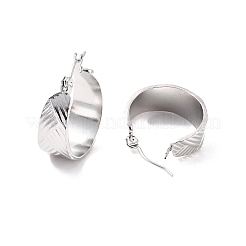 変色しない304ステンレススチール製厚手フープピアス（女性用）  ステンレス鋼色  22x19.5x8mm  ピン：0.5mm&nbsp;LS-EJEW-P198-04P