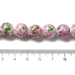 通常のランプワークビーズ  斑点のある丸い  カラフル  11.5~12x11~11.5mm  穴：2mm&nbsp;FOIL-C001-03A