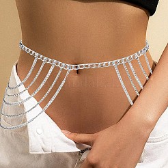鉄チェーンベルト  ラインストーンカップチェーンタッセルセクシーな個性ウエストベルト  プラチナ  40-1/8インチ（102cm）  1個/箱&nbsp;AJEW-FG0003-48